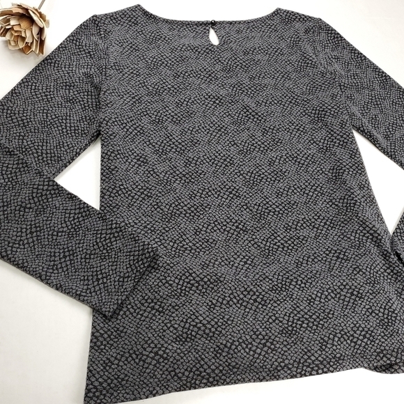 TALBOTS Grey Black Textured Long Sleeve Top Size M - Picture 6 of 10